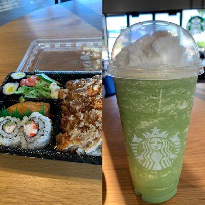 #PearlCityShops #DinnerTime #kozosushipearlcityshops #starbuckspearlcityshops  Chicken Katsu Bento with my Matcha Green Tea Frappuccino