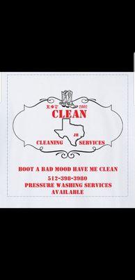 Est. 2002 Clean cleaning services 
Boot a bad mood have Me clean