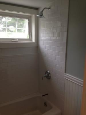 Tub shower finished in East Greenwich.