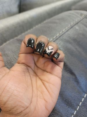 Nails thick uneven and long