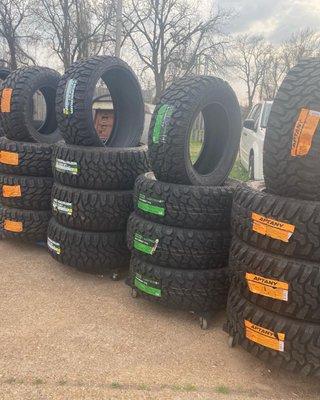 Mud grip tires and all terrain tires available in stock