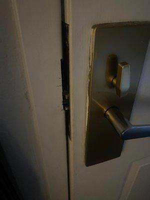 Door to outside in bad shape.  Not very secure.