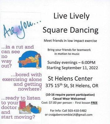 New Square Dance Class in St Helens, OR