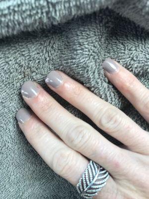 Manicure with light grey polish