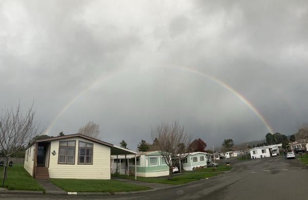 Rainbow over Lazy J mobile home park