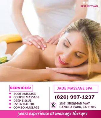 Asian Body Massage helps to relax the entire body, increases circulation of the blood and 
treats emotion, mind and spirit.