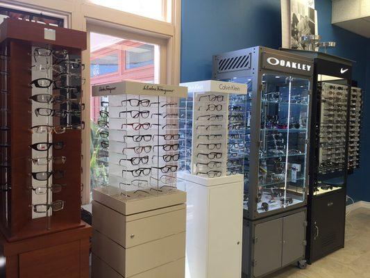 We have a wide selection of designer sunglasses and eyewear as well as ANSI approved safety eyewear.