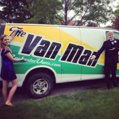 Prom Students model with The Van Man van!