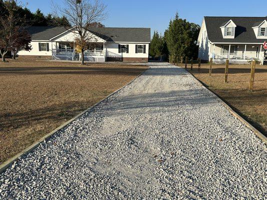 Timber lined driveway