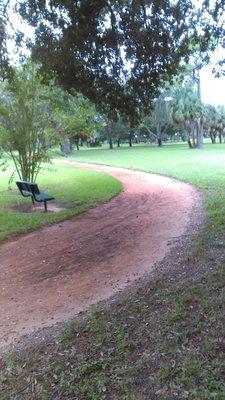 Red clay paths for walking and running