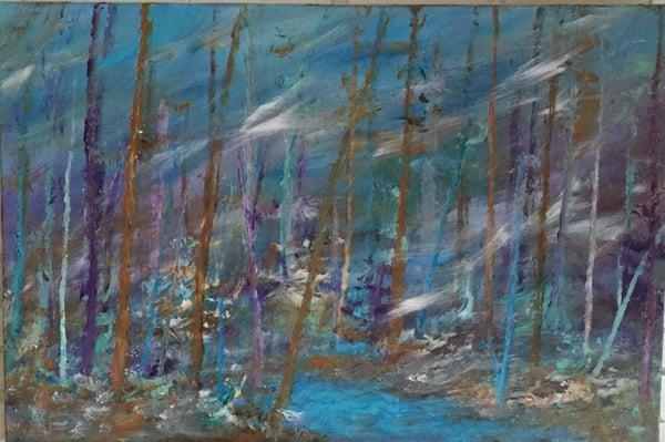 Magical Forest original acrylic painting on canvas 24 x 36