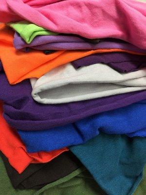 10oz cotton jersey spandex. Amazing selection of colors