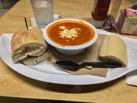 Half & Half: Fresh Caprese Sandwich & Tomato Basil Soup