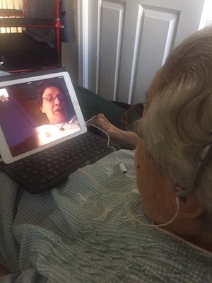 FaceTime, an easy-to-use video chat tool, used to connect home bound seniors.