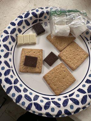 This is all the chocolate included for 4 total s'mores. Put against Graham cracker for reference.