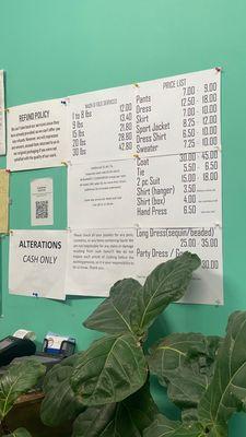 Price list