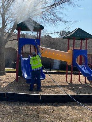 sanitizing playground equipment