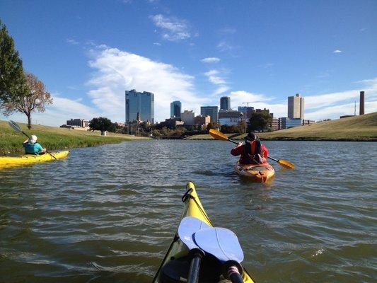 On the Trinity during a tour in Fort Worth