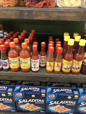 Nice variety of hot sauces