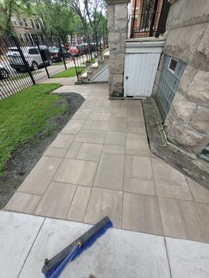 Pavers installed at front of property.