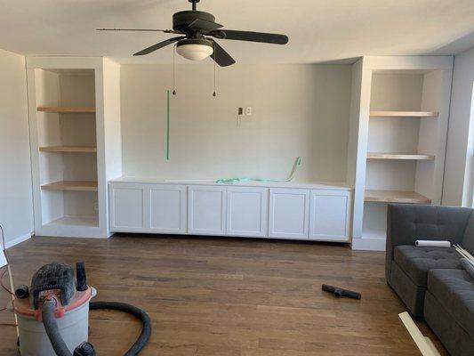 Built in entertainment center for family in Avon