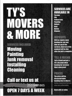 Ty's Movers and more