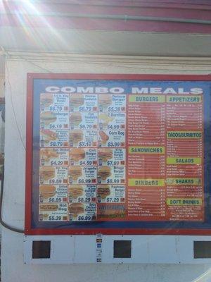 Drive up menu