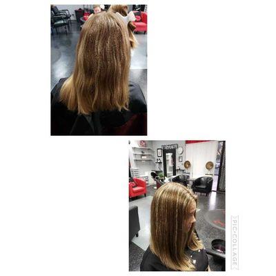 Before and after highlights with a base