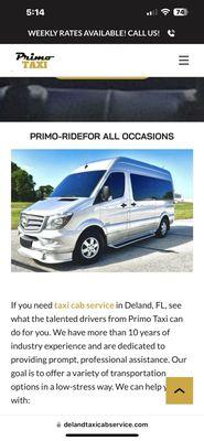 Primo Taxi and limousine service 3862626476