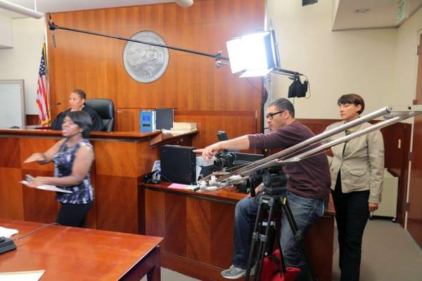 On a shoot in the San Francisco courthouse