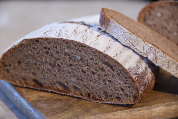 Multigrain sourdough loaf with sunflower seeds