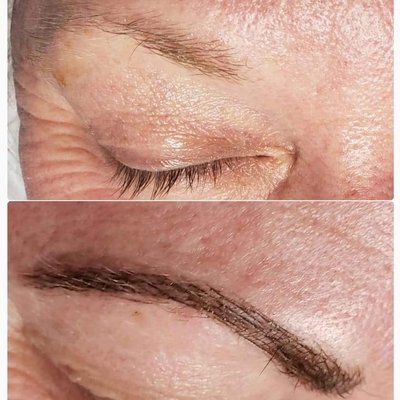 Before and after microblading