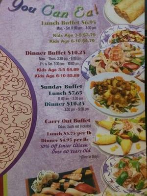 Buffet prices