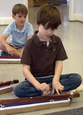 Kindermusik for the Young Child / Kindergarten Keys class . Children learn to read music & play glockenspiel, recorder, dulcimer