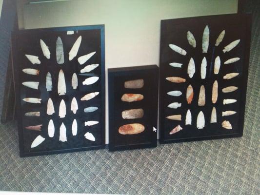 This was an amazing collection of arrow heads for a customer framed in shadow boxes.