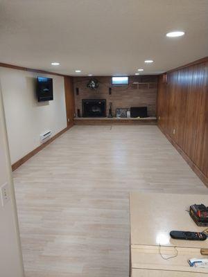 Drywall, laminate flooring, trim, TV mounted by us near preston mn.