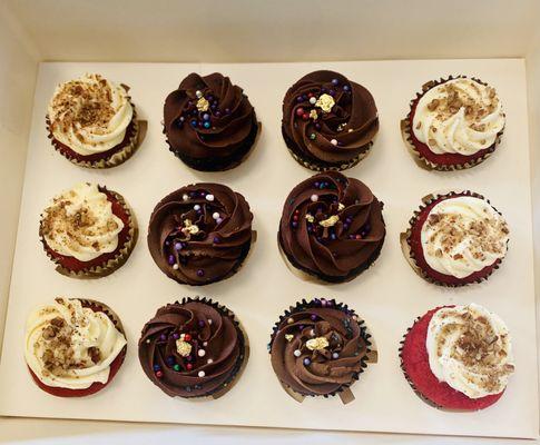 Lady In Red Cupcakes & Chocolate Cupcakes w/sprinkles