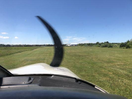 Grass field takeoff