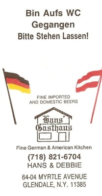 When "Celtic Gasthaus" was "Hans' Gasthaus" back in the 90s.