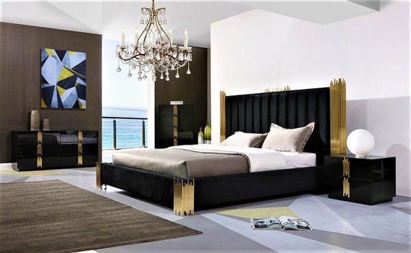 Modern Black & Gold Bed