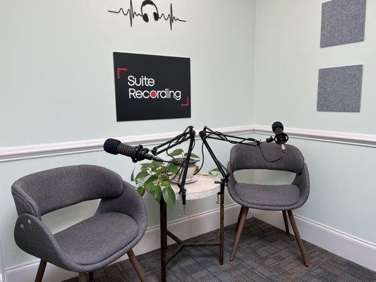 The Lounge set. Perfect for interviews and 2-person podcasts