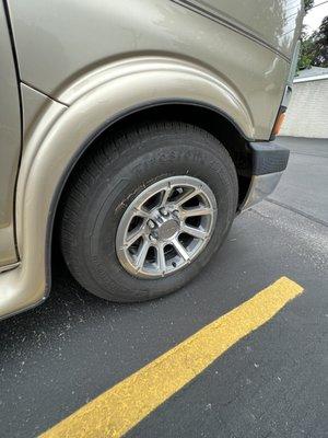 New rims on Chevy van