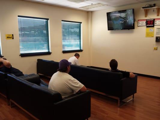 On a college football season Saturday,  in the truck driver lounge a handful of men's men were watching a soap opera.