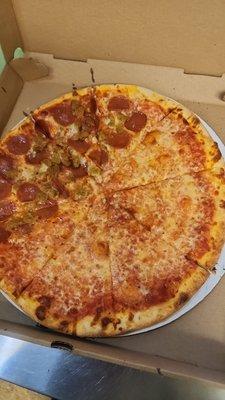 Special order for three slices of roni, and sausage