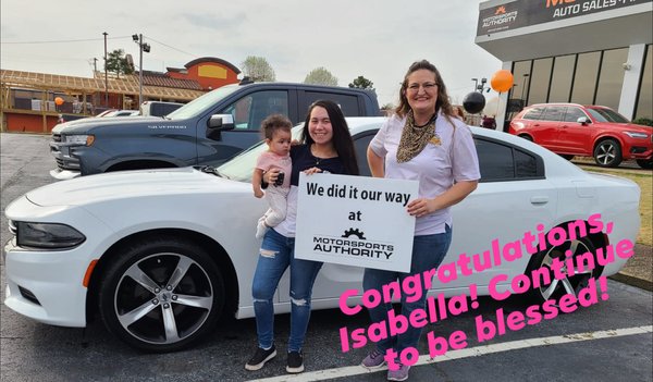 We are so happy to help our customers! Isabella has been looking for a Charger, and we made her dream come true!