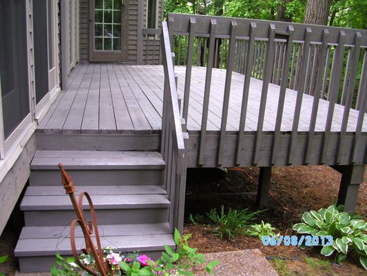 Cleaned and stained deck.