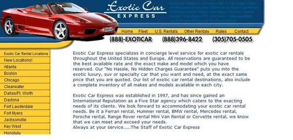 Exoticarexpress.com Website