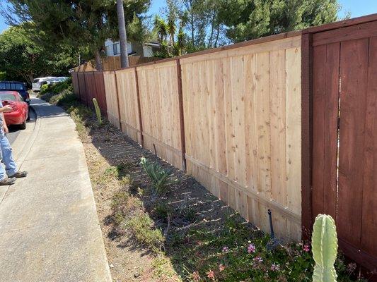 Repaired fence