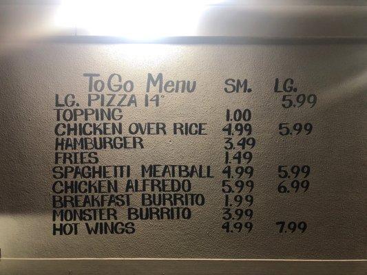 To-go Menu