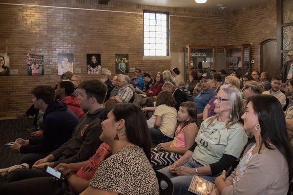 People listen and engage in discussion on important topics of race and social justice